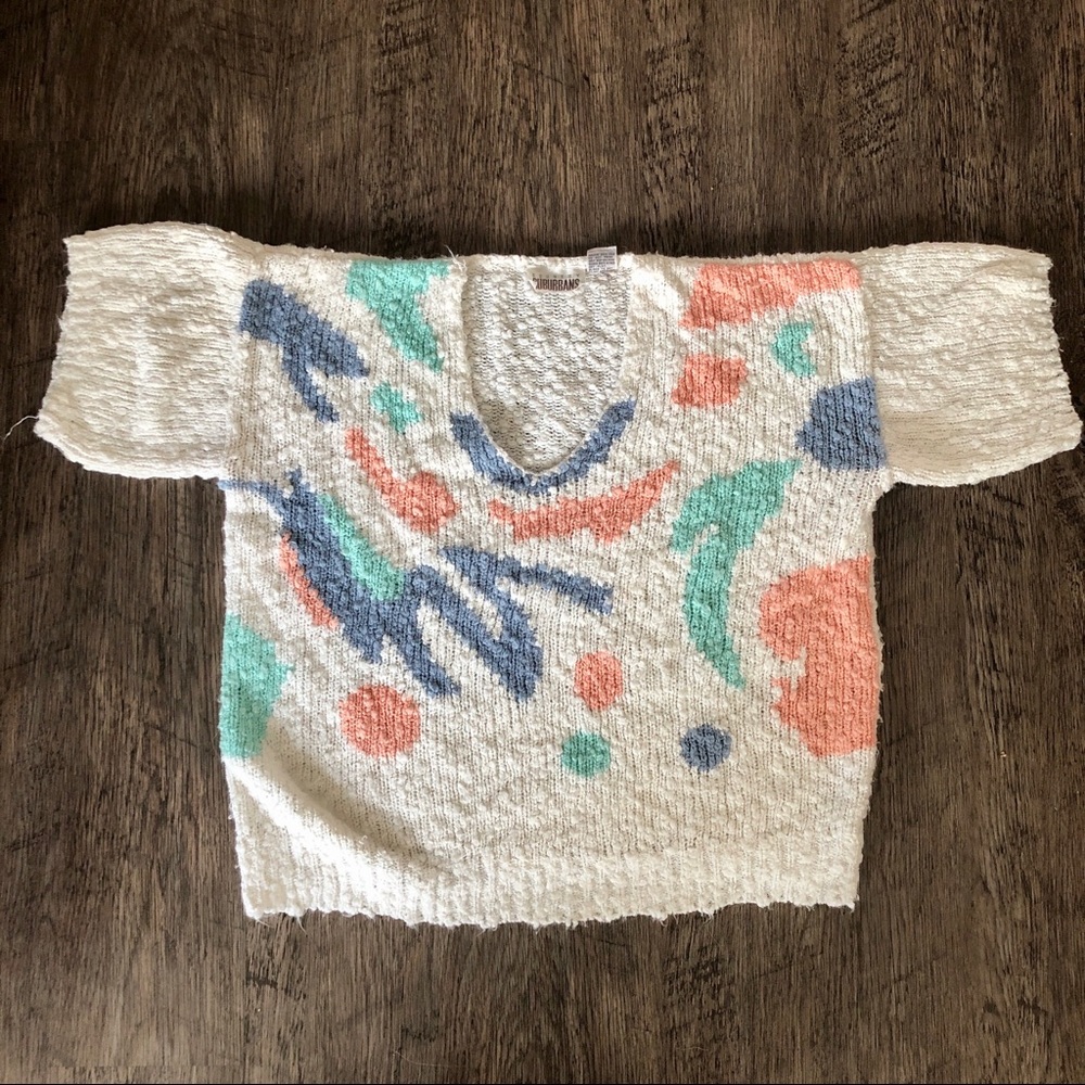 vintage abstract pastel sweater!